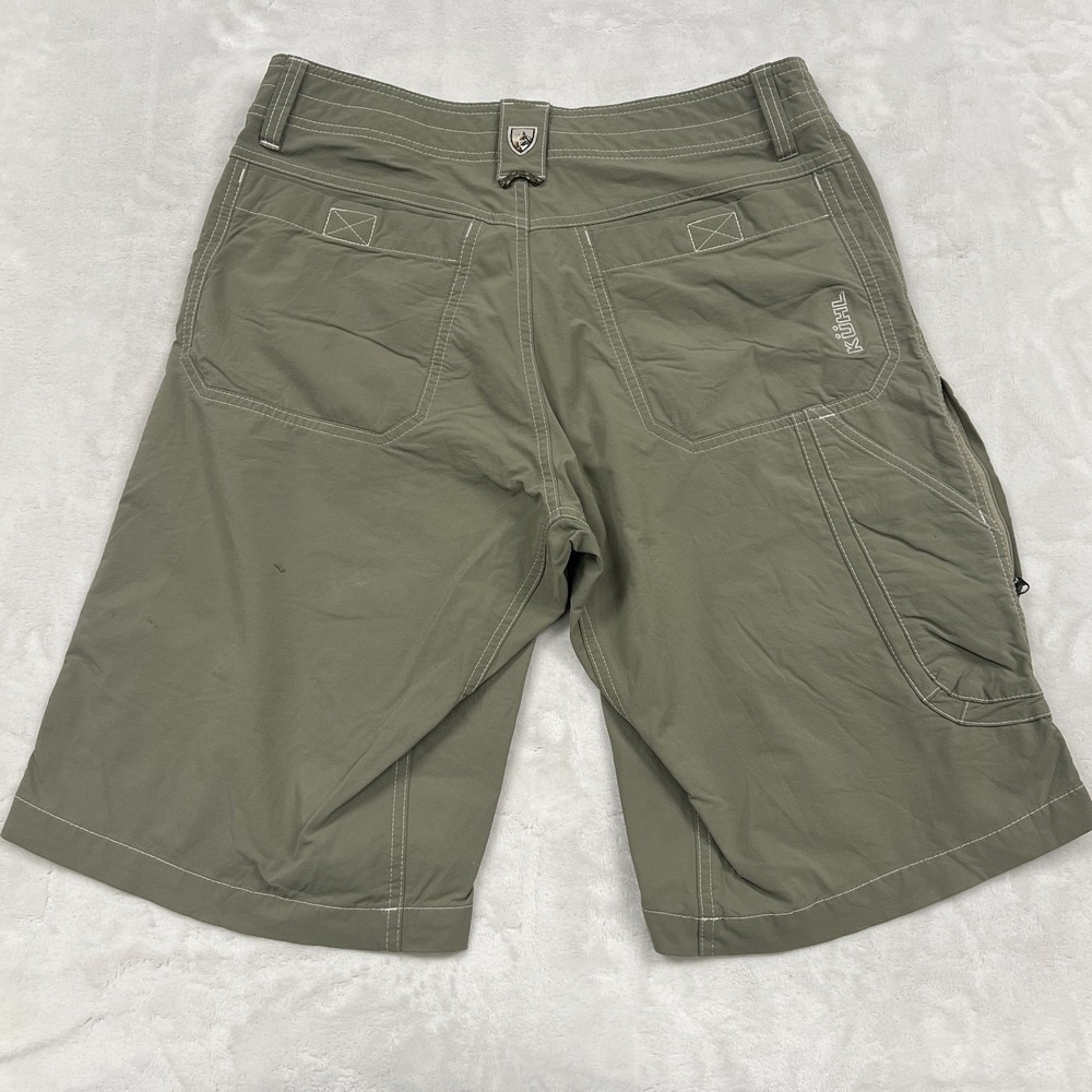 Kuhl Cargo Hiking Shorts Mens 32 Olive Green Technical Utility Outdoor Pockets